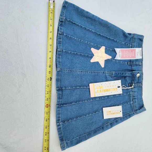 SOLD - Celebrity Ace Denim Mid-rise Mini Skirt for Girls Size 14 - Picture 5 of 6